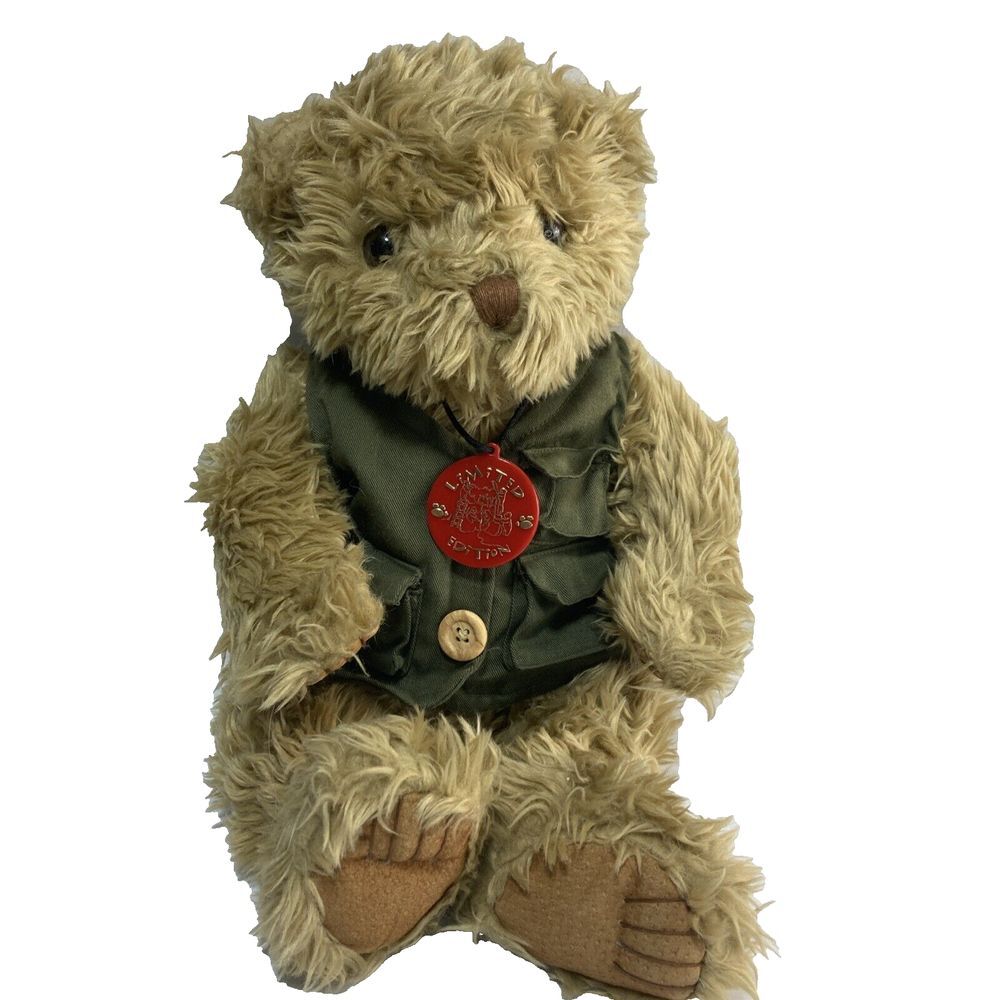 Build a Bear 1998 Limited Centennial Series Teddy - Green‎ Hunter Vest BAB VTG
